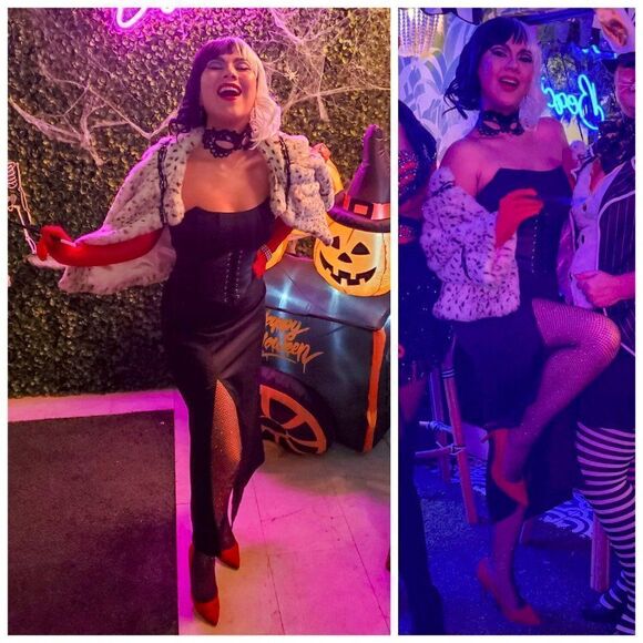 🖤🤍 6PCS Halloween Bundle Cruella Cosplay Costume Party1920s Accessories Set - Picture 15 of 17